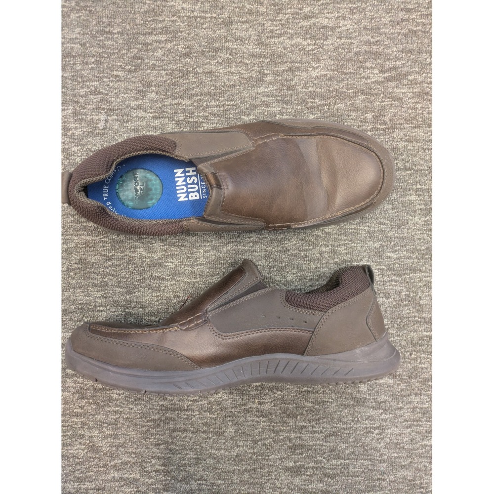 Nunn Bush Slip‎ On Loafers Men's 10.5 Brown Comfort Gel Moc Toe